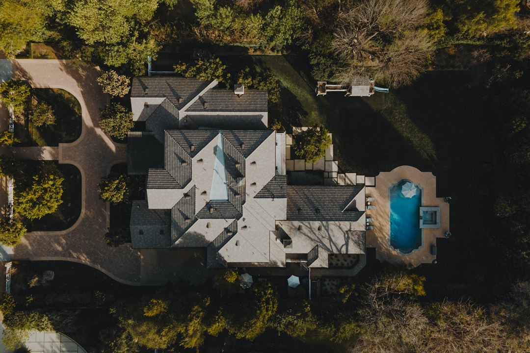 Aerial view of a luxury property used to illustrate listing marketing