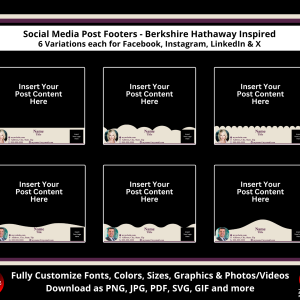 Social Media Post Footers for Real Estate | Berkshire Hathaway Inspired