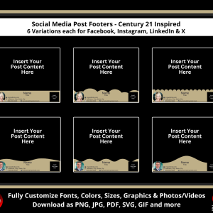 Social Media Post Footers for Real Estate | Century 21 Inspired