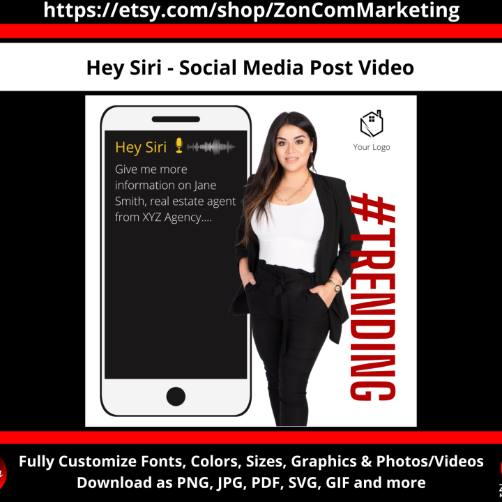 Hey Siri 01 - Social Media Post Video - Etsy Product 01